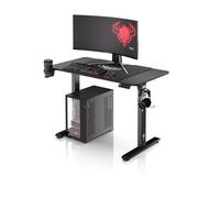 DIABLO Chairs Scrivania regolabile in altezza X-Tensio elettrica sit-stand con funzione di memoria e promemoria IQ Organizer per cavi 110×60 cm Altezza 72-117 cm Portabicchieri e cuffie Nero