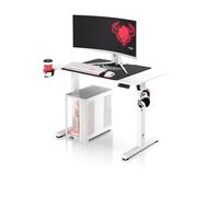 DIABLO Chairs Scrivania regolabile in altezza X-Tensio elettrica sit-stand con funzione di memoria e promemoria IQ Organizer per cavi 110×60 cm Altezza 72-117 cm Portabicchieri e cuffie Bianco