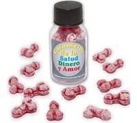 Diablo picante - 12 caramelle salute-soldi-amore a forma di pene fragola/ciliegia