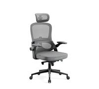 DIABLO Sedia da Ufficio Ergonomica | Poltrona Ufficio con Braccioli Regolabili, Tessuto traspirante, 4 livelli di Inclinazione, Poggiatesta Regolabile, Supporto lombare | V-Light | Grigio
