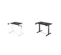 DIABLO Chairs Scrivania regolabile in altezza X-Tensio elettrica sit-stand con funzione di memoria e promemoria IQ Organizer per cavi 110×60 cm Altezza 72-117 cm Portabicchieri e cuffie Nero