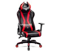 DIABLO X-Horn 2.0 Sedia da Gaming Gamer Poltrona da Ufficio Scrivania Girevole Braccioli 3D Design Ergonomico Supporto Lombare Meccanismo di Inclinazione Nero-Rosso King (XL)