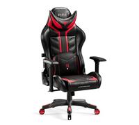DIABLO X-Ray Sedia Gaming Poltrona da Ufficio Braccioli 4D Design Ergonomico Perforazione Pelle Sintetica Funzione di Inclinazione Nero-Rosso King (XL)