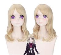 DIABOLIK LOVERS Komori Yui Wigs Medium Long Curly Cosplay Wig for Women Heat Resistant Synthetic Hair for Anime Party Blon