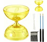Diabolo a LED con cuscinetti a sfera, si illumina al buio, 4 colori, set da giocolare, set triplo per bambini e adulti, principianti e professionisti, gioco da giocoleria