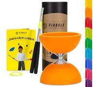 Diabolo Freizeitsport Set giocoliere Basic (arancione) - Diabolo con bastoncini in alluminio, corda di ricambio, istruzioni (lingua italiana non garantita). Perfetto per bambini, principianti e