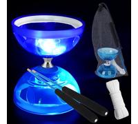 Diabolo LED con Cuscinetti a Sfera, 4,5 mm Carousel Diabolo Set Giocoleria Diabolo Luminoso al Buio Gioco a Ruota Libera per Bambini Adulti Principianti per Gli Sport all'Aria Aperta Interni