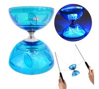 Diabolo LED con cuscinetti a sfera - 4,5 mm Diabolo luminoso al buio | Luce Diabolo per bambini e adulti, principianti e professionisti | Diabolo Jonglier Set | Gioco a ruota libera per interni ed