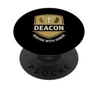 diacono, servire, con, onore, chiesa, cristiano, cresta, scudo, icona PopSockets PopGrip Adesivo