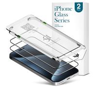DIACUBE Confezione da 2 pellicole proteggi schermo in vetro per iPhone 15 Pro, con kit di installazione facile per la rimozione automatica della polvere e senza bolle, copertura completa dei bordi 3D,