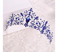 Diadema con diamanti di lusso blu cuore diadema da sposa corone strass diadema velo diadema fasce per capelli accessori per capelli da sposa
