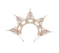 Diadema con strass, Cravatta con cerniera a doppio strato spillo Halo Crown Copricapo Dea for Halloween Varie occasioni 375x270mm