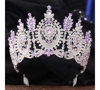 Diadema con strass per matrimonio, sposa, damigella d'onore, concorso, festa, accessori per capelli, corona da sposa vintage, 7