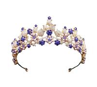 Diadema da donna alla moda con strass e perle di cristallo, diadema, diadema, gioielli per capelli per cerimonie di nozze, feste a tema vintage, accessori per celebrazioni