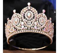 Diadema da donna con cristalli rotondi, diadema da sposa, da principessa, per abito da sposa
