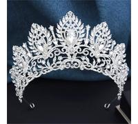 Diadema da donna di lusso rosa rossa corona di cristallo regina copricapo nuziale gioielli per capelli per abito da sposa e look da concorso