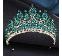 Diadema da donna in cristallo, corona nuziale per matrimonio, diadema principessa, vestito per capelli, oro, EN8