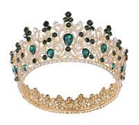 Diadema da donna in cristallo, diadema per banchetto, ballo, concorso, festa, matrimonio, costume per capelli, H170, oro EN8