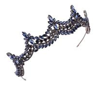 Diadema da donna per festa di nozze all'henné | Accessori per capelli da sposa, compleanno, concorsi di bellezza, Natale | Pietra di cristallo brillante 1, Metallo