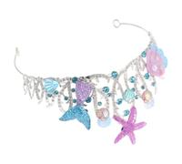 Diadema da Sposa a Tema Sirena Cristalli e Perline | Lega e Paillettes, Motivo Stella del Mare e Conchiglia, per Donne e Cosplayer, Facile da Indossare