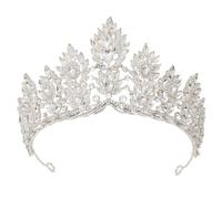 Diadema da sposa per le donne oversize strass copricapo accessori per capelli per sposa concorso H344 argento bianco