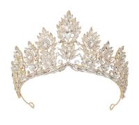 Diadema da sposa per le donne oversize strass copricapo accessori per capelli per sposa concorso H344 oro bianco