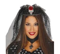 Diadema vedova nera cerchietto con velo horror