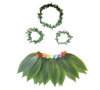 Diadema Y Pulsera Con Diseño De Hojas Realista Transpirable Ligera Para Vacaciones Cumpleaños Celebraciones Fiestas | Faldas Hawaianas Para Mujeres - Disfraz Tropical |