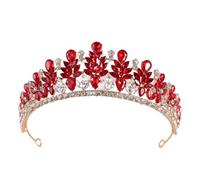 Diademi con foglie di diadema cristallo rosso vino foresta retrò Per Le Donne