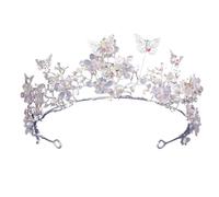 Diademi da sposa con farfalla in cristallo viola color argento barocco, corone, copricapo, diadema da concorso, accessori for capelli da sposa(Silver AB Color)