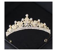 Diademi e corone da sposa in cristallo color oro con strass, diadema, fascia, accessori for capelli da sposa, gioielli, corona, diadema(Color-2)