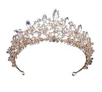 Diademi e corone da sposa vintage con strass da donna gioielli per capelli accessori testa di compleanno, Misura unica, Strass