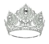 Diademi e corone regolabili della regina del Rhinestone per le donne accessori dei monili di ballo di nozze, Misura unica, Metallo Cristallo