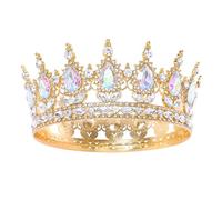 Diademi rotondi da donna con strass e corone regina principessa diademi accessori per matrimonio