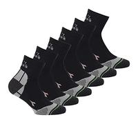 Diadora Calzini sportivi unisex Quarter, confezione da 6 calze, logo, modello, Nero , 39-42