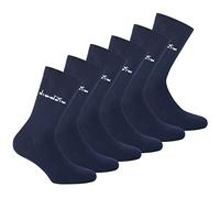Diadora Calzini unisex, confezione da 6 - calzini sportivi, cotone, logo, tinta unita, Blu, 43-46