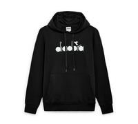 Diadora Felpa Cappuccio Logo Big Cotone Nero
