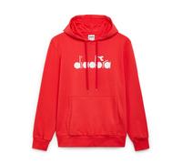 Diadora Felpa con Cappuccio Logo Big Cotone Rosso