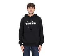 Diadora Felpa con Cappuccio 180663 Uomo Cotone Nera con Logo M