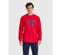 DIADORA Felpa Sweatshirt Crew Logo CHROMIA in Cotone Garzato per Uomo