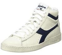 Diadora Game L High Waxed, Sneaker Unisex - Adulto, Bianco White Blue Mar Caspio, 36 EU