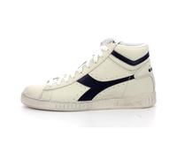 Diadora Game L High Waxed, Sneaker Unisex - Adulto, Bianco White Blue Mar Caspio, 42.5 EU
