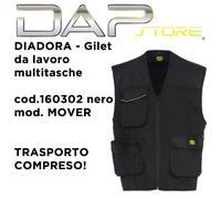 DIADORA - Gilet da lavoro multitasca mod.MOVER cod.160302 nero - dettagli reflex