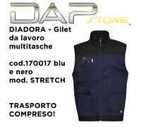 DIADORA - Gilet da lavoro multitasche mod. STRETCH blu/nero cod. 170017.60062