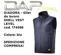 DIADORA - Gilet softshell da lavoro mod. SHELL VEST LEVEL colore BLU cod. 174586