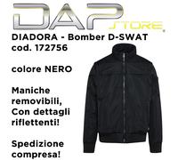 DIADORA - Giubbino Bomber mod. D-Swat cod. 172756 con maniche removibili - NERO