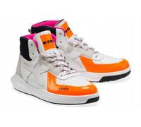 Diadora Heritage, MI Basket H MDS Fluo, Scarpe Sneaker High Casual Moda Fashion Unisex (White Orange Fluo, Sistema Taglie Calzature EU, Adulto, Numero, Media, 41)
