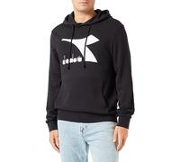 Diadora Hoodie Core, Felpa Uomo, Nero, XL