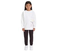 Diadora Tracksuit Tuta Girocollo Felpata Bambina Ragazza Bianca