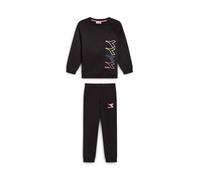 Diadora JG. Tracksuit Logo Tuta da Ginnastica, Nero, L Bambina